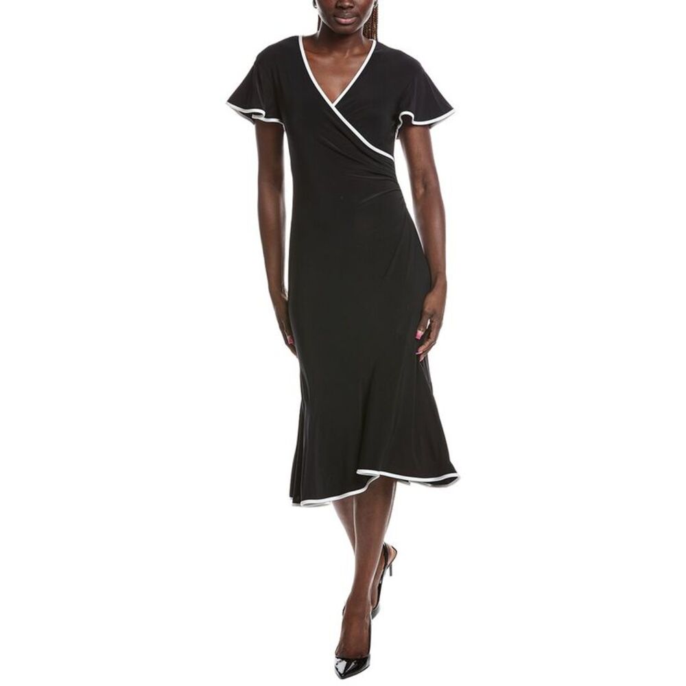 Joseph Ribkoff Womens Contrast Midi Dress, Black
